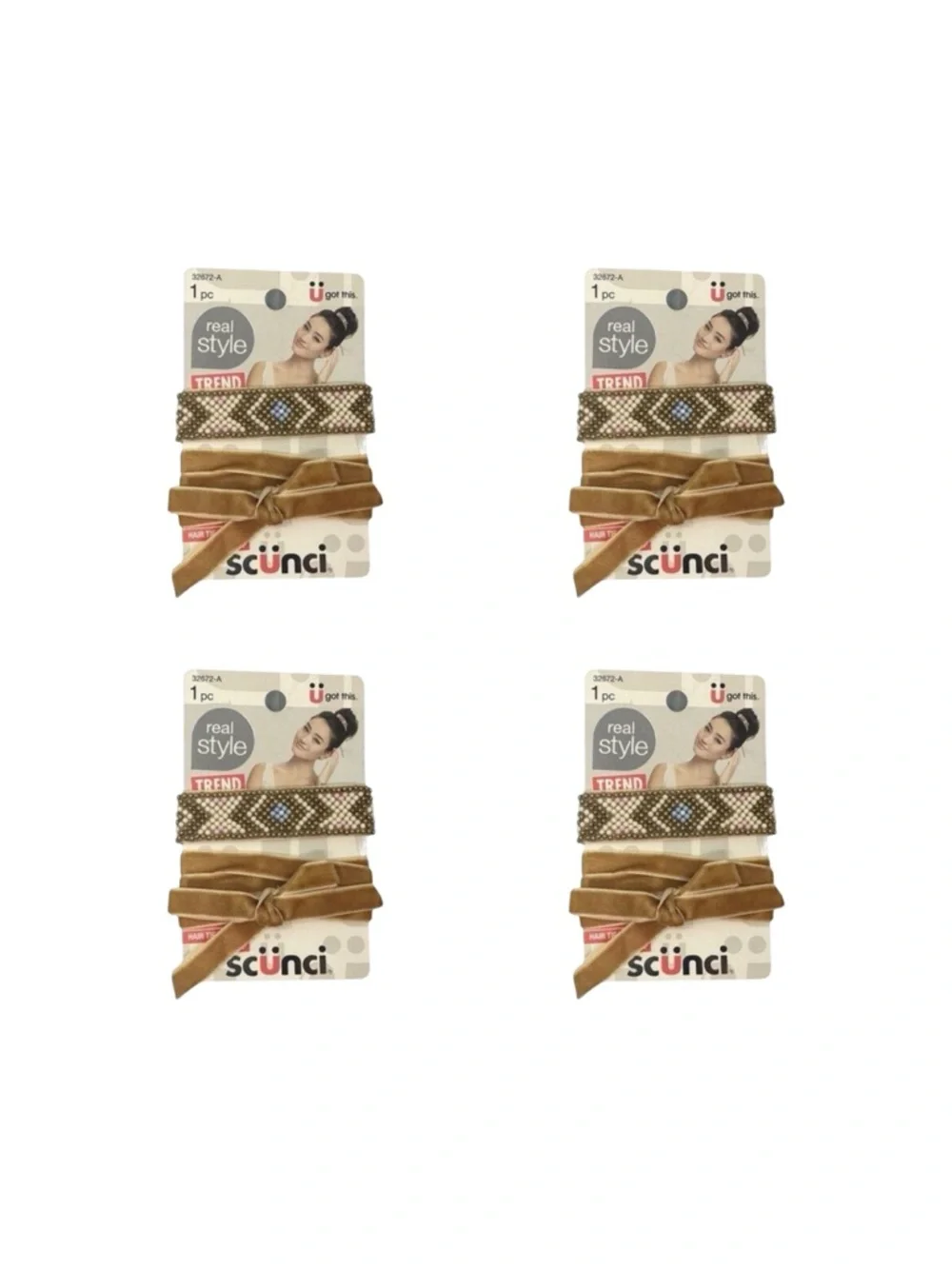 SCUNCI Multi-Wear Hair Tie, Bracelet, & Bun-Cuff - Set of 4